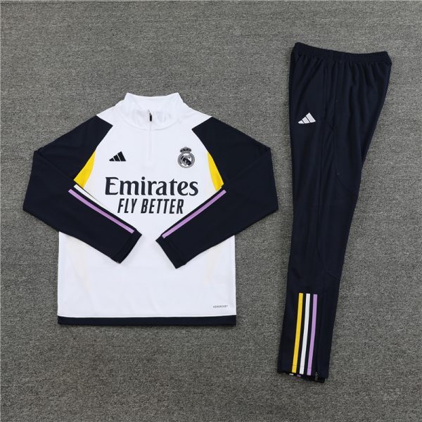 23 -24 Real Madrid Black Hlaf Zipper Tracksuit - Image 3
