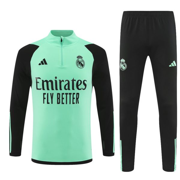23 -24 Real Madrid Black Hlaf Zipper Tracksuit - Image 2