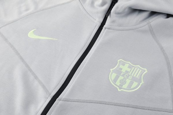 25/26 Fc Barcelona Grey Hoodie Tracksuit - Image 3