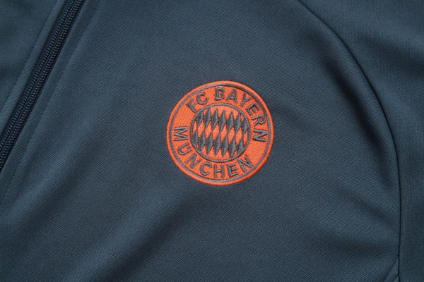 25/26 Bayern Munich Deep Gray & Orange Full Zipper Tracksuit - Image 3