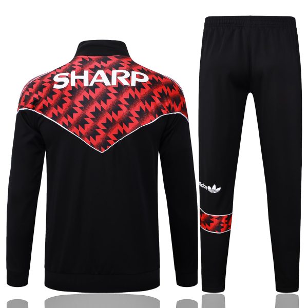 25/26 Manchester Untied Black Retro Full Zipper Tracksuit - Image 7