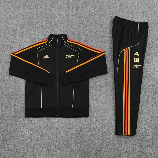 25/26 Arsenal Black Full Zipper Tracksuit - Image 2