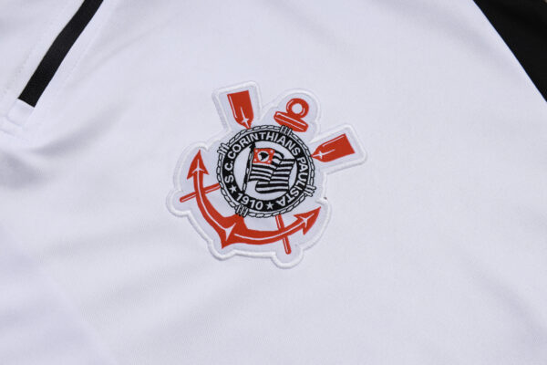 25/26 Corinthians White Half Zipper Tracksuit - Image 4