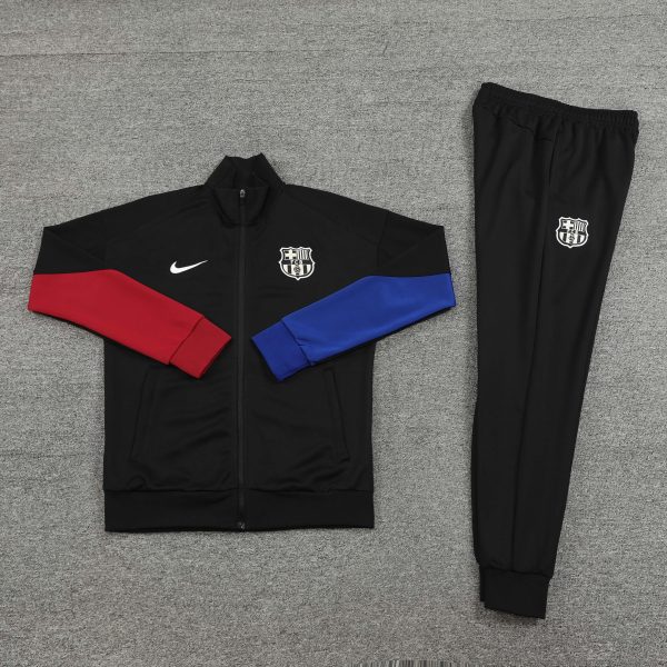 24-25 Fc Barcelona Black Full Zipper Tracksuit - Image 2