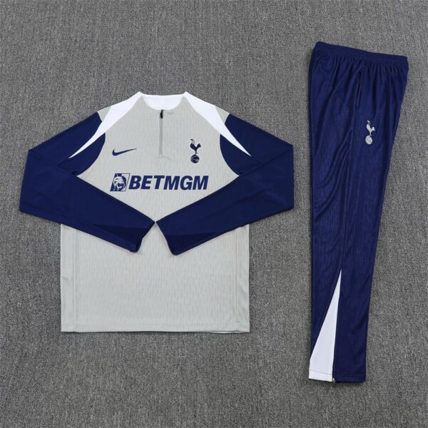 25/26 Tottenham Grey Half Zipper Tracksuit - Image 2