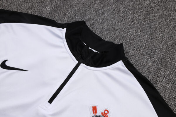 25/26 Corinthians White Half Zipper Tracksuit - Image 3